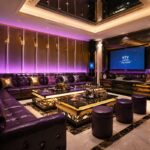 Black tufted U-shape booth sofa for nightclub lounge