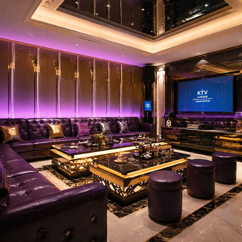 Black tufted U-shape booth sofa for nightclub lounge