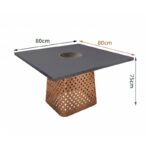 Square hot pot table size 80cm with commercial metal base