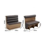 Hot pot booth seating size with upholstered backrest and bench seat