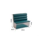 Green hot pot restaurant booth seating with commercial dimensions