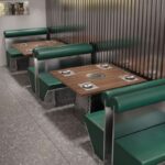 Hot pot table and booth seating for modern restaurant layout