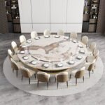 Sintered stone round dining table 10 seater for Chinese restaurant